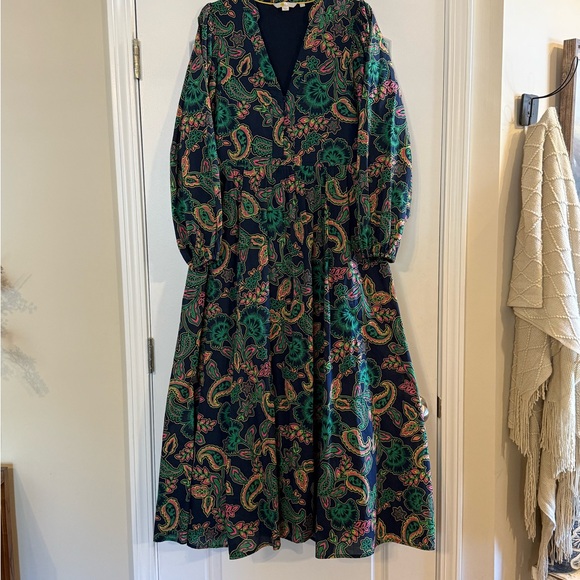 BODEN Women's Amelia Maxi V-neck Dress + Belt, Size UK 12, US 8 - Picture 3 of 15